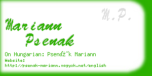 mariann psenak business card